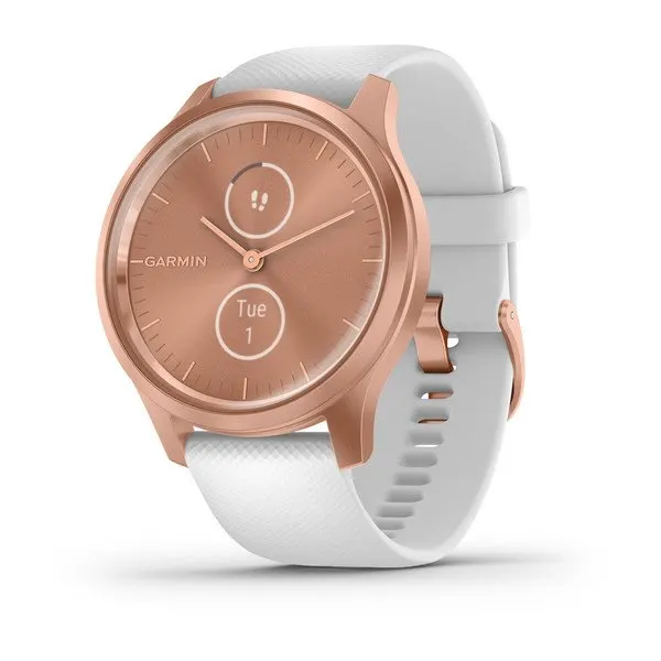 Garmin Vivomove Style Rose Gold WW With White Silicone Band (Newly Overhauled)