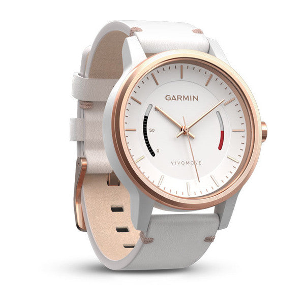 Garmin vívomove® Classic,White with Leather Band (Newly Overhauled)
